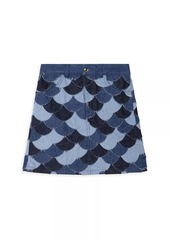 Chloé Girl's Denim Patchwork Skirt