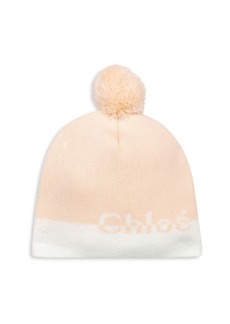Chloé Girl's Knit Pom-Pom Logo Hat