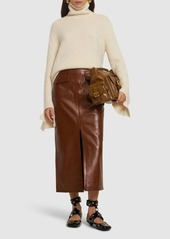 Chloé Glossy Leather Midi Skirt