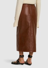 Chloé Glossy Leather Midi Skirt