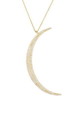 Chloé Gold Vermeil & Cubic Zirconia Crescent Moon Pendant Necklace