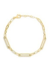 Chloé Gold Vermeil & Cubic Zirconia Paperclip Chain Bracelet