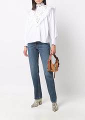 Chloé high-neck broderie anglaise blouse