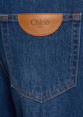 Chloé High Rise Cotton Denim Wide Jeans