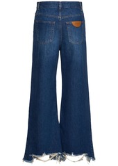 Chloé High Rise Cotton Denim Wide Jeans