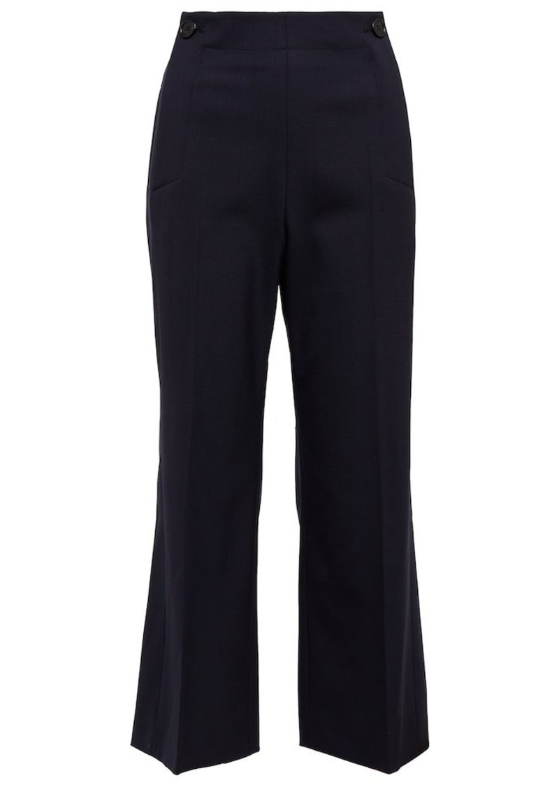 Chloé High-rise cropped flared wool pants