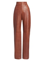 Chloé High-Rise Textured Leather Trousers