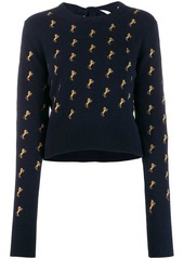 Chloé horse embroidered jumper