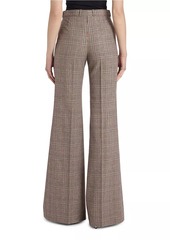 Chloé Houndstooth Wool-Blend Tweed Wide-Leg Pants