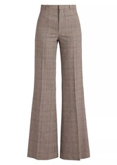 Chloé Houndstooth Wool-Blend Tweed Wide-Leg Pants