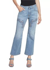 Chloé Lace-Detailed Straight Crop Jeans