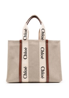 Chloé large Woody cotton tote bag