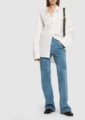Chloé Leather & Suede Straight Pants