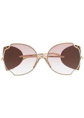 Chloé leather-embellished oversized frame sunglasses