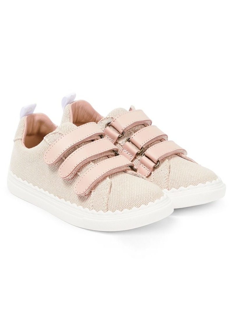 Chloé Kids Leather-trimmed sneakers