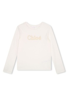 Chloé logo-embroidered organic-cotton T-shirt