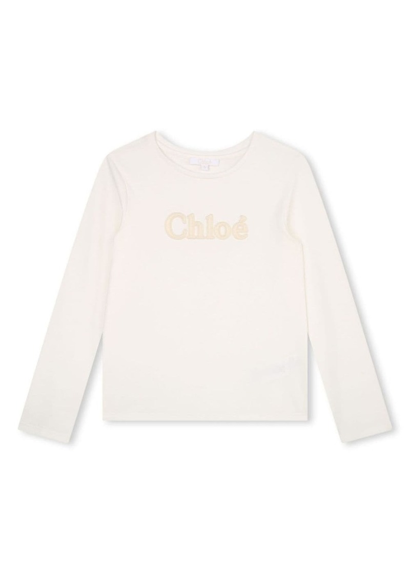 Chloé logo-embroidered organic-cotton T-shirt