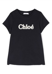Chloé logo-embroidered organic cotton T-shirt