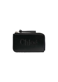 Chloé logo-embroidered zipped purse