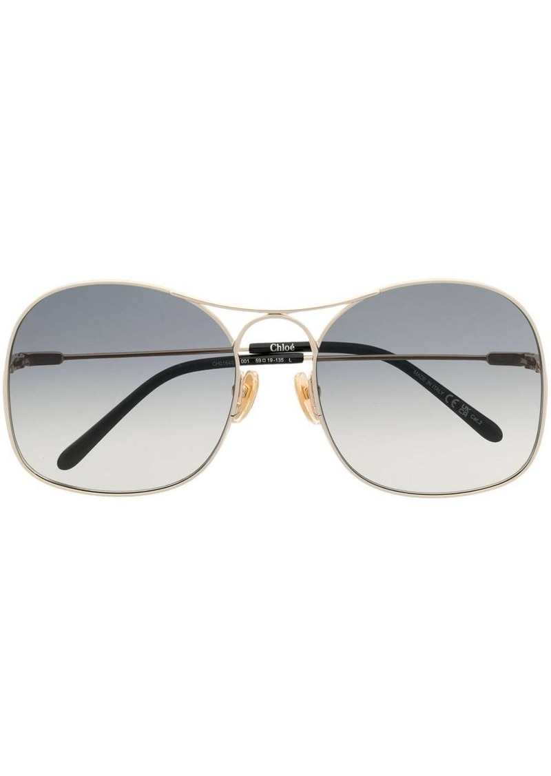 Chloé logo-engraved oversized-frame sunglasses