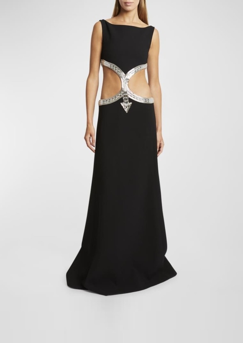Chloé Maude Cutout Gown with Crystal Detail