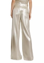 Chloé Metallic Silk Wide-Leg Pants