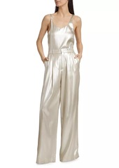 Chloé Metallic Silk Wide-Leg Pants