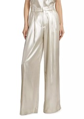 Chloé Metallic Silk Wide-Leg Pants