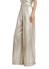 Chloé Metallic Silk Wide-Leg Pants