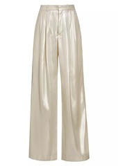 Chloé Metallic Silk Wide-Leg Pants