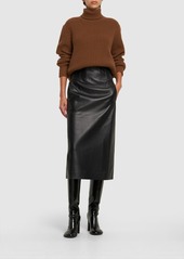 Chloé Napa Leather Corset Midi Skirt