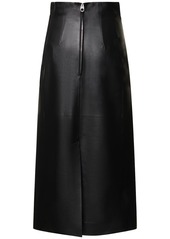 Chloé Napa Leather Corset Midi Skirt