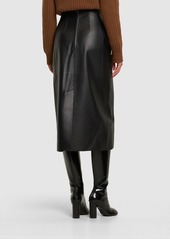 Chloé Napa Leather Corset Midi Skirt