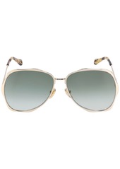 Chloé Oval Oversize Metal Sunglasses