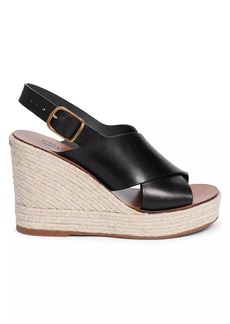 Chloé Pary Leather Espadrille Wedge Sandals