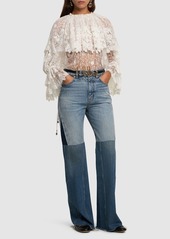 Chloé Patchwork Denim Flared Jeans