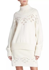 Chloé Pointelle Wool Turtleneck Sweater