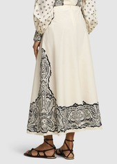 Chloé Printed Cotton Poplin Long Skirt