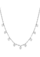 Chloé Rhodium-Plated Sterling Silver & Cubic Zirconia Heart Station Necklace
