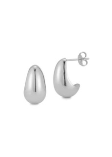 Chloé Rhodium Plated Sterling Silver Dome Huggie Earrings