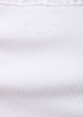 Chloé Ribbed Cotton Jersey Logo Midi Dress