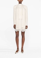 Chloé ribbed-knit lace-trim miniskirt