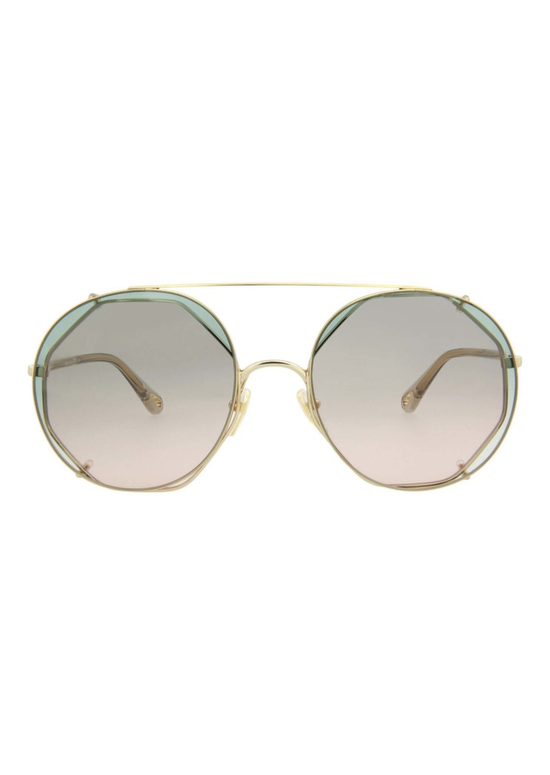 Chloé Round-Frame Metal Sunglasses