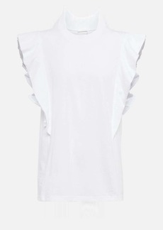Chloé Ruffle-trimmed cotton jersey T-shirt