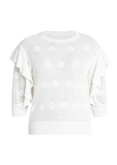 Chloé Ruffled Floral Knit Sweater