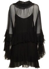 Chloé Ruffled Sheer Mini Dress