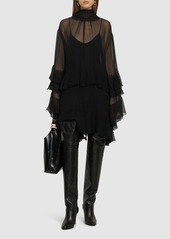 Chloé Ruffled Sheer Mini Dress