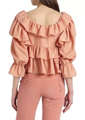 Chloé Ruffled Silk Crop Blouse