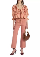 Chloé Ruffled Silk Crop Blouse