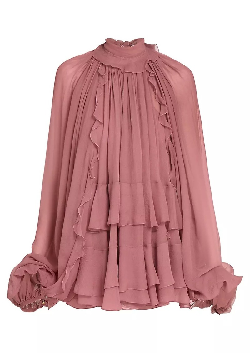 Chloé Ruffled Silk Minidress